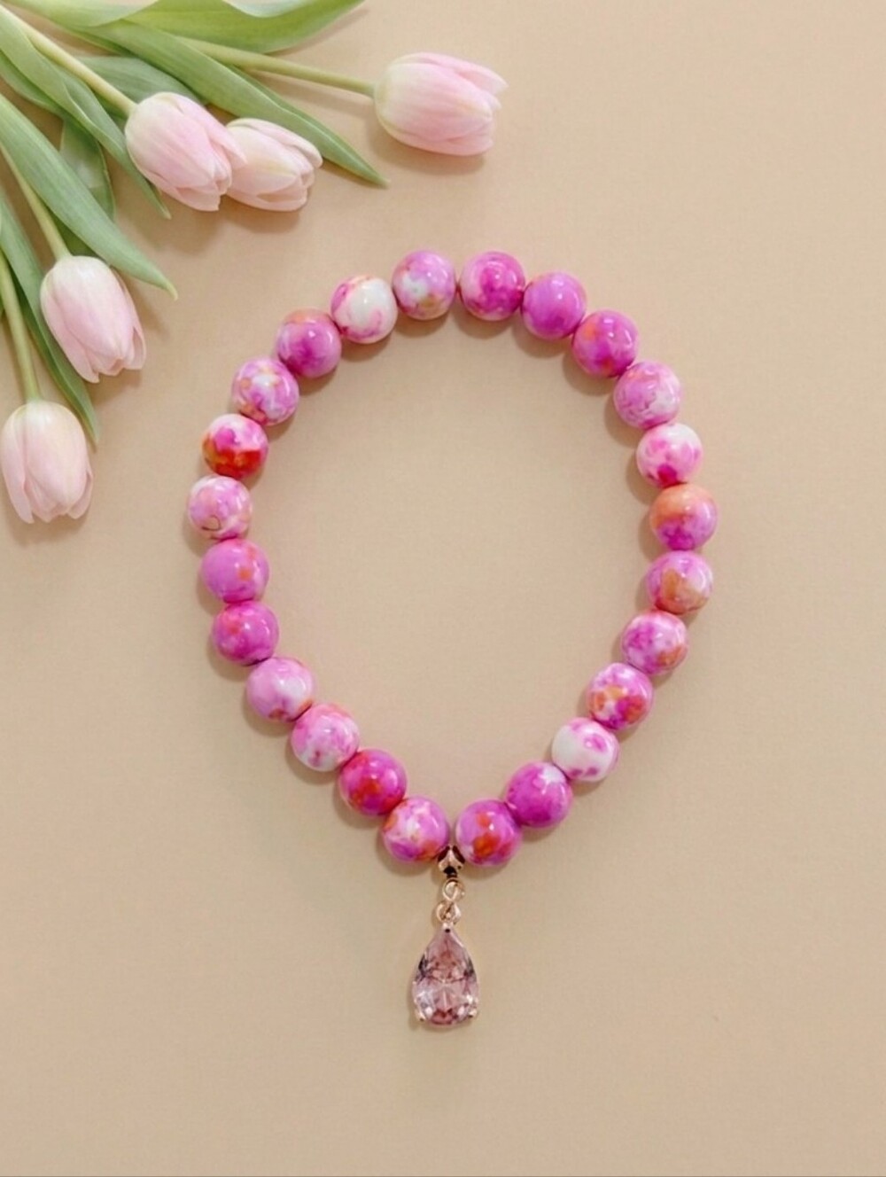 Ocean Jade Bracelet With Charm